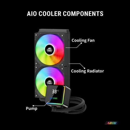 Ant Esports ICEStorm-240 ARGB CPU Liquid Cooler with Temperature Display